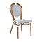 Flash Furniture Lourdes Thonet French Bistro Stacking Chair, White and Navy PE Rattan and Bamboo Print Alum Frame SDA-AD642002S-WHNVY-NAT-GG - alternate 9